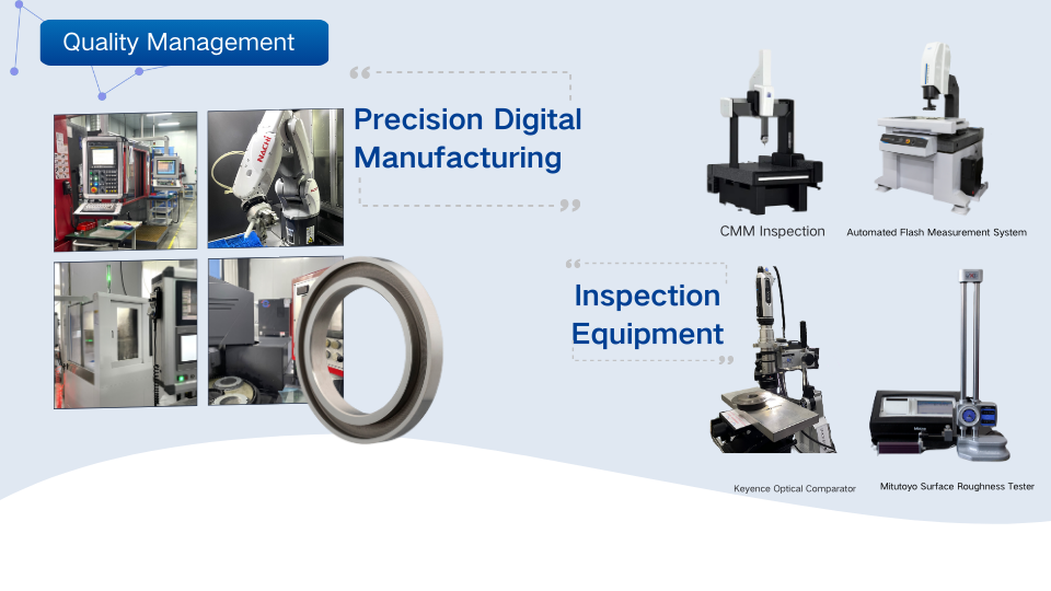 The shear blade is machined with automated equipment and strictly inspected, including CMM measurement.